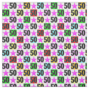 TISSU 50E ANNIVERSAIRE SUPER STAR