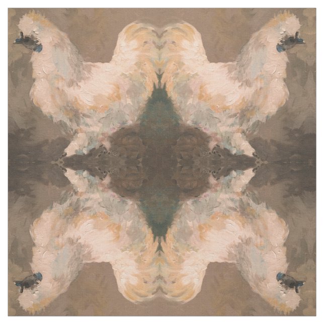 Tissu 56" de ferme de poulet de Silkie coton (Échantillon)