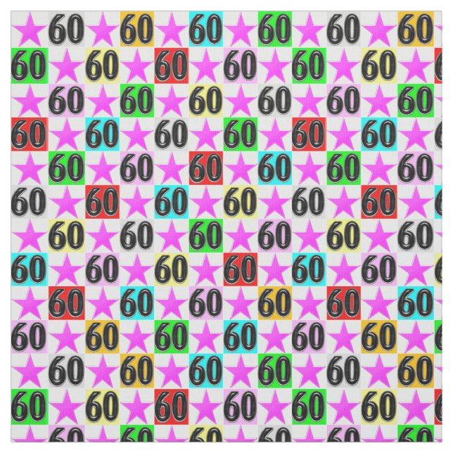 TISSU 60E ANNIVERSAIRE SUPER STAR (Échantillon)