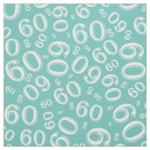 Tissu 60e Motif Turquoise et blanc au hasard 60