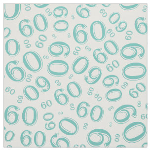 Tissu 60e Motif Turquoise et blanc au hasard 60