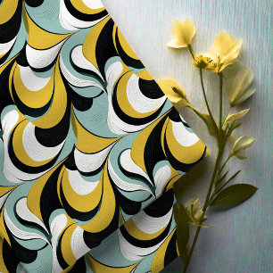 Tissu 60s les années 70 Vibe Retro Swirls Abstrait Pat#3