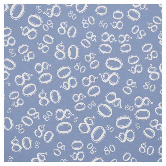 Tissu 80e Cool Numéro Motif bleu et blanc 80 (Échantillon)
