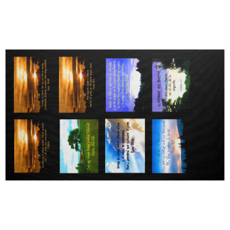 Tissu 8 tuiles des images avec des écritures saintes