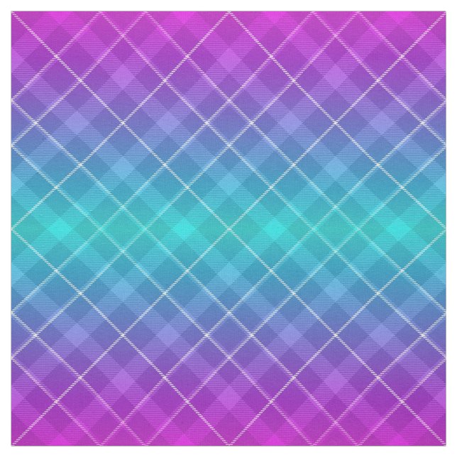 Tissu 90s Bright Plaid Motif Girly rose violet Ombre (Échantillon)