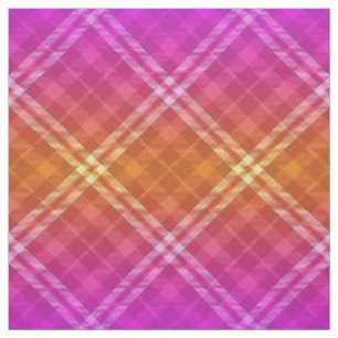 Tissu 90s Lumineux Plaid Motif Fille rose jaune Ombre