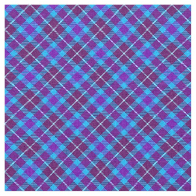 Tissu 90s Plaid Grunge violet bleu Motif tendance Unisex (Fermer)