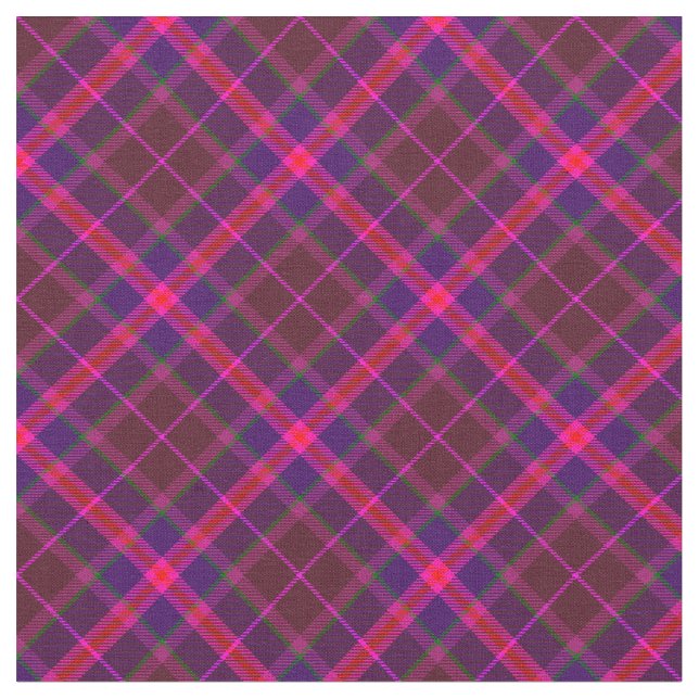 Tissu 90s Vibrant Plaid Motif Abstrait Grunge Rose (Fermer)