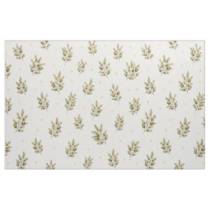 Tissu à branche d'olive aquarelle