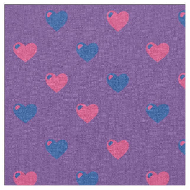 Tissu à coeurs de fierté bisexuelle (Fermer)