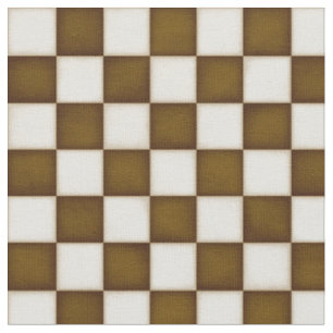 Tissu À damiers blanc Brown et antique (petite échelle)