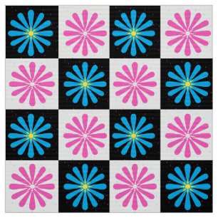 Tissu à damiers Floral Abstrait