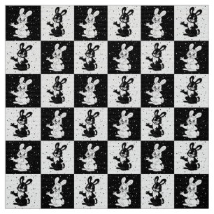 Tissu à damiers Lapin Noir Et Blanc