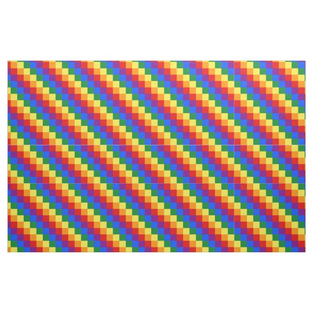 TISSU À DAMIERS MOTIF LGBT (Fat Quarter)