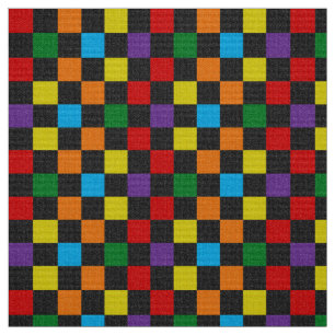 Tissu à damiers Motif Rainbow Parties scintillant Pride