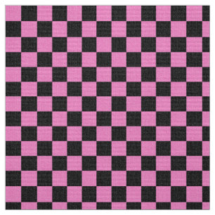 Tissu à damiers Parties scintillant noire rose Motif, te