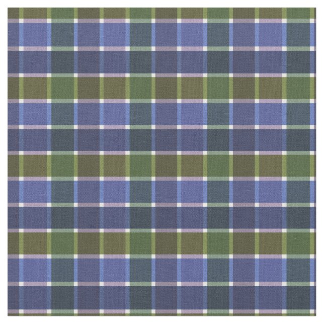 Tissu à damiers plaid écossais bleu vert rétro couleurs  (Fermer)