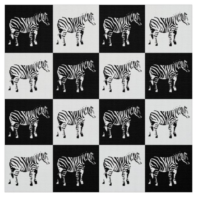 Tissu à damiers Zèbre Noir Et Blanc (Échantillon)