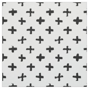 Tissu À l'encre noire chargez le motif croisé