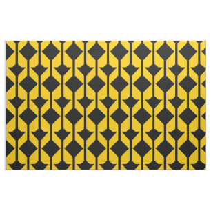 Tissu à motif Abstrait noir et jaune-or