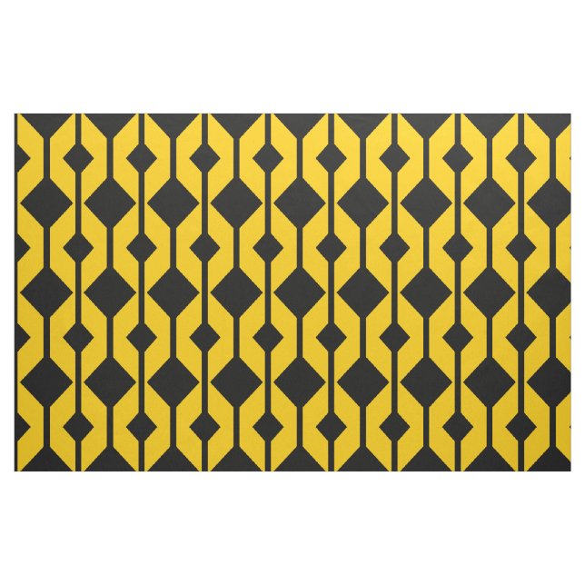 Tissu à motif Abstrait noir et jaune-or (Yard)
