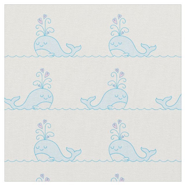 Tissu à motif baleine blanc (Fermer)