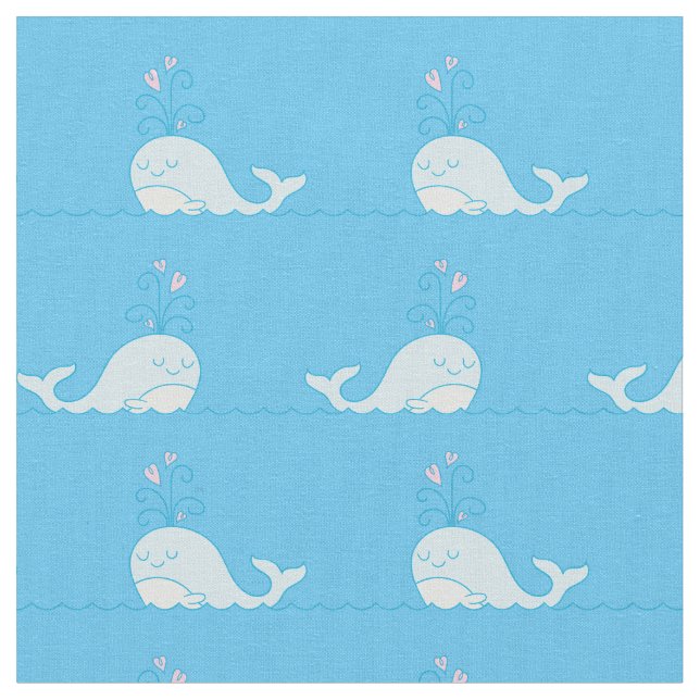 Tissu à motif baleine bleu (Fermer)
