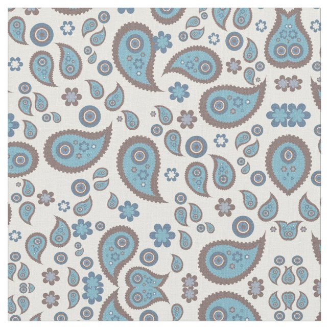 Tissu à motif bleu Paisley (Fermer)