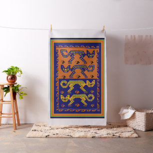 Tissu à motif de chat inca péruvien