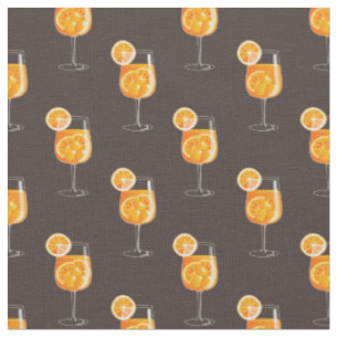 Tissu à motif de cocktail Aperol Spritz sans coutu