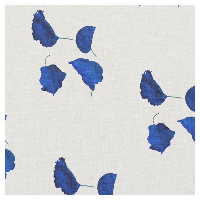 Tissu à motif de feuilles d'abricot bleu (Fermer)