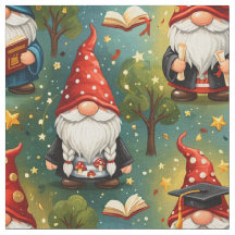 Tissu à motif de gnome de remise des diplômes