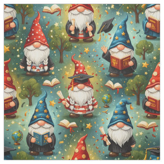 Tissu à motif de gnome de remise des diplômes