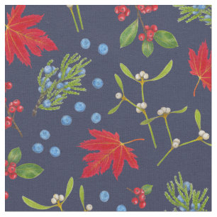 Tissu à motif de plantes botaniques d'automne