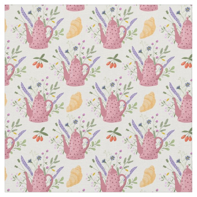 Tissu à motif de thé fantaisiste (Fermer)