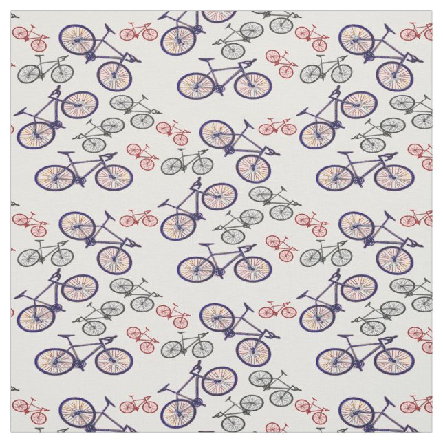 Tissu à motif d'impression de bicyclette (Échantillon)