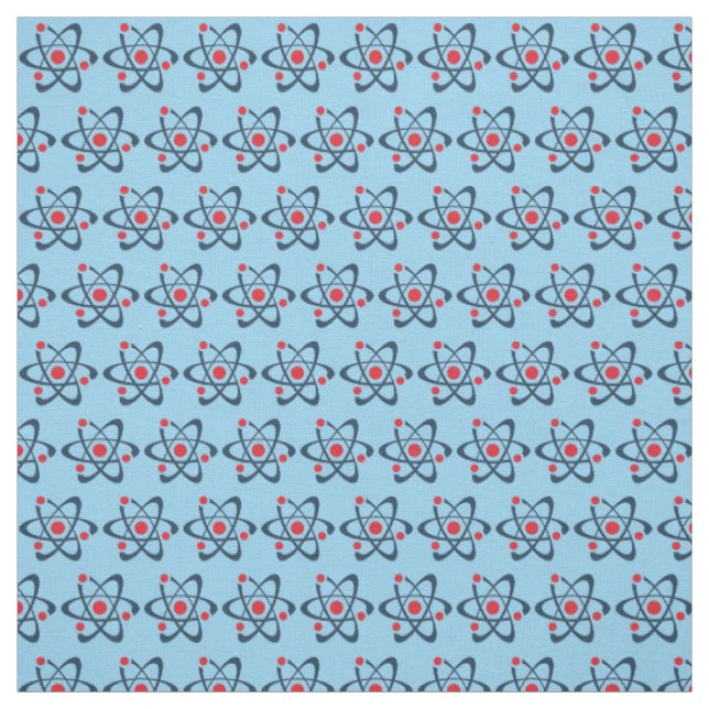 Tissu à motif en carrelage d'atomes rouges (Échantillon)