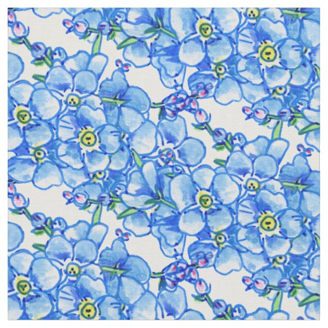 Tissu à motif floral bleu (Fermer)