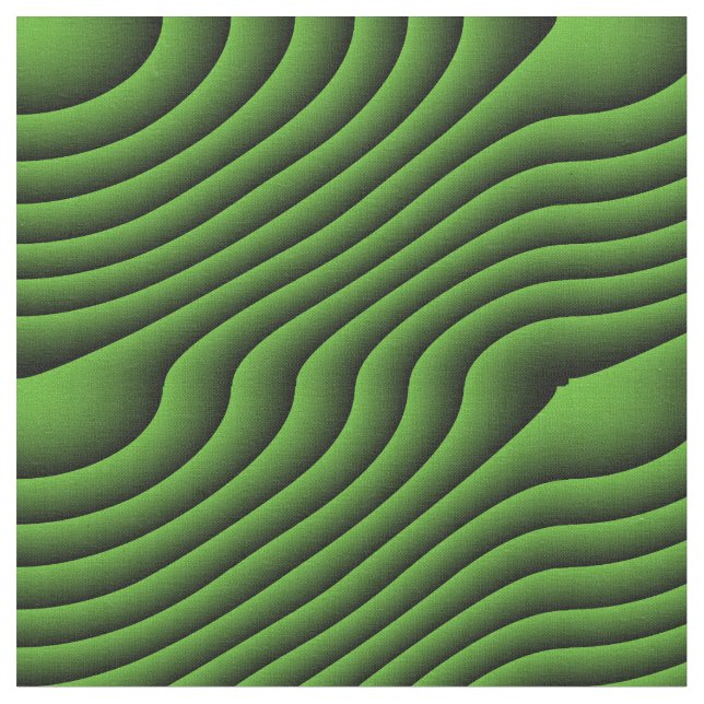 Tissu à motif Hypnotique vert Wavy Lines (Fermer)