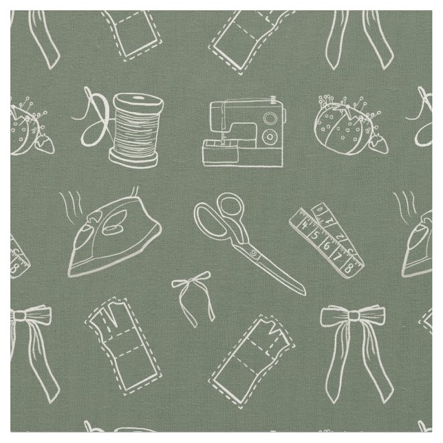 Tissu à motif sur le thème de la couture (Fermer)
