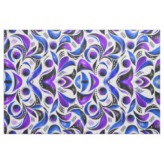 Tissu à motif tourbillonnant abstrait violet royal