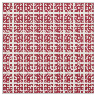 Tissu à motif tribal géométrique rouge carré