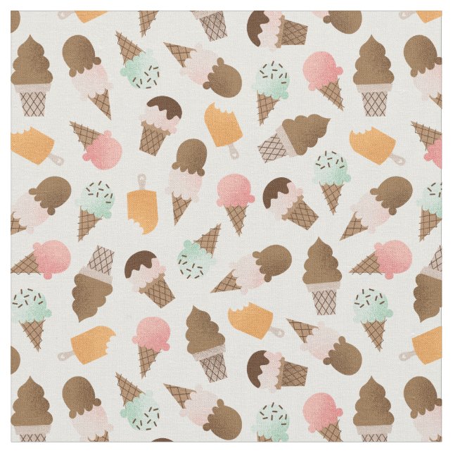 Tissu à motifs de cônes de crème glacée (Fermer)