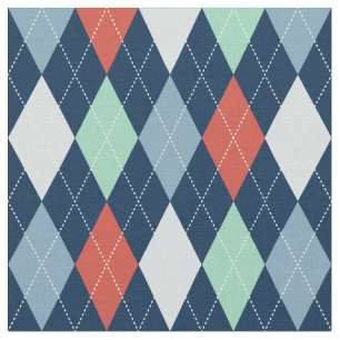 Tissu à motifs de losanges nautique