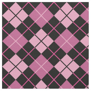 Tissu à motifs de losanges rose et noir