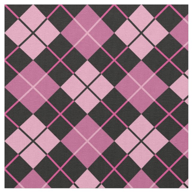 Tissu à motifs de losanges rose et noir (Fermer)