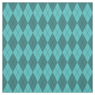 Tissu à motifs de losanges turquoise de motif