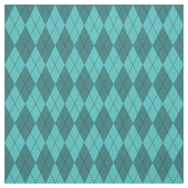 Tissu à motifs de losanges turquoise de motif (Échantillon)