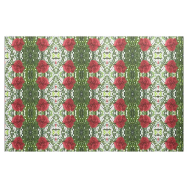 Tissu à motifs floraux de l'oeillet rouge (Fat Quarter)