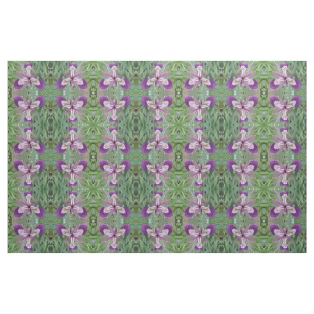 Tissu à motifs floraux d'Iris pourpre (Fat Quarter)